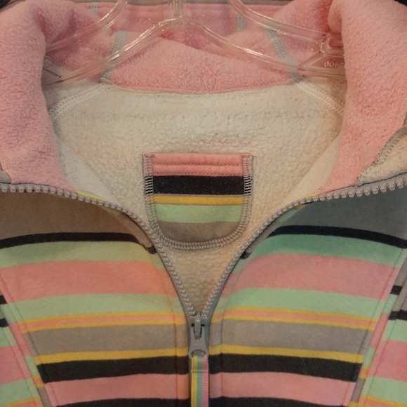 Ivivva by Lululemon Girl's Good In The Hood Stripe Hoodie Sweatshirt Jacket 10 - Picture 3 of 13